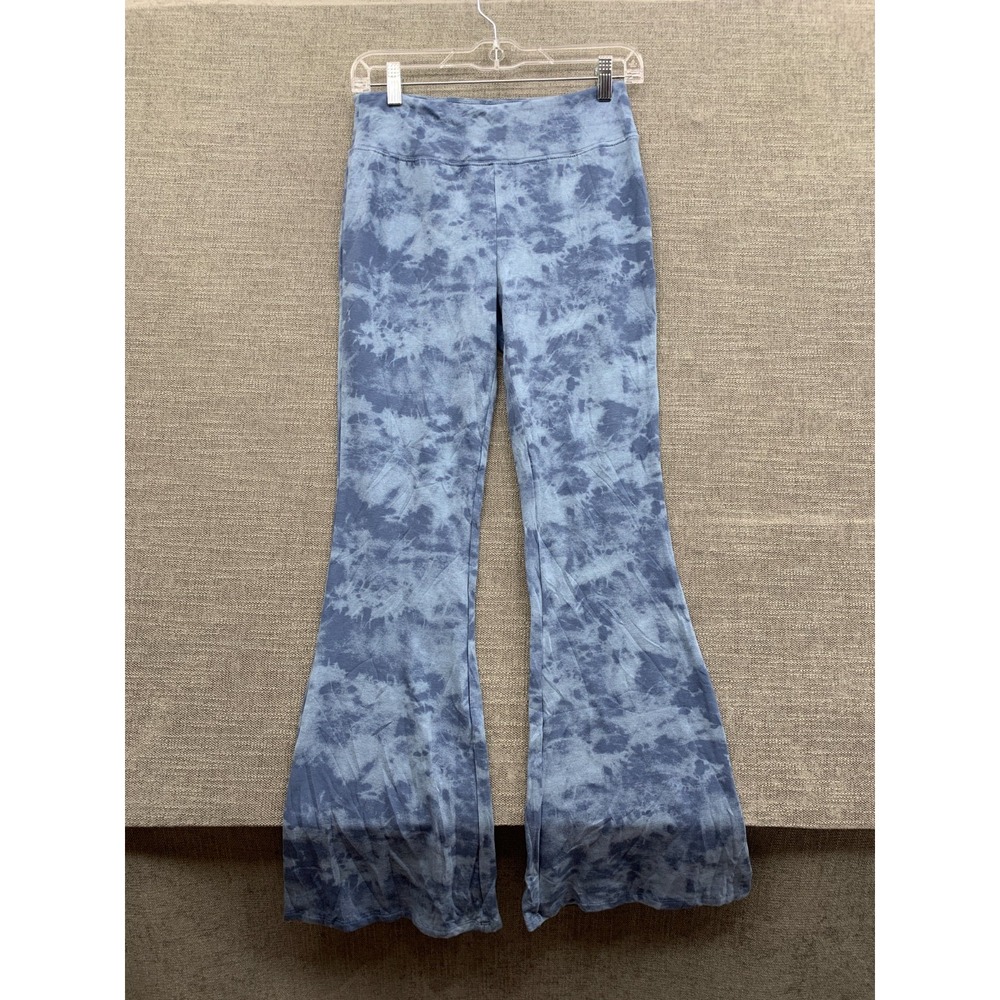 SO Flare Leggings Girls XL Blue Tie Dye Cotton Stretch High Rise Yoga Workout